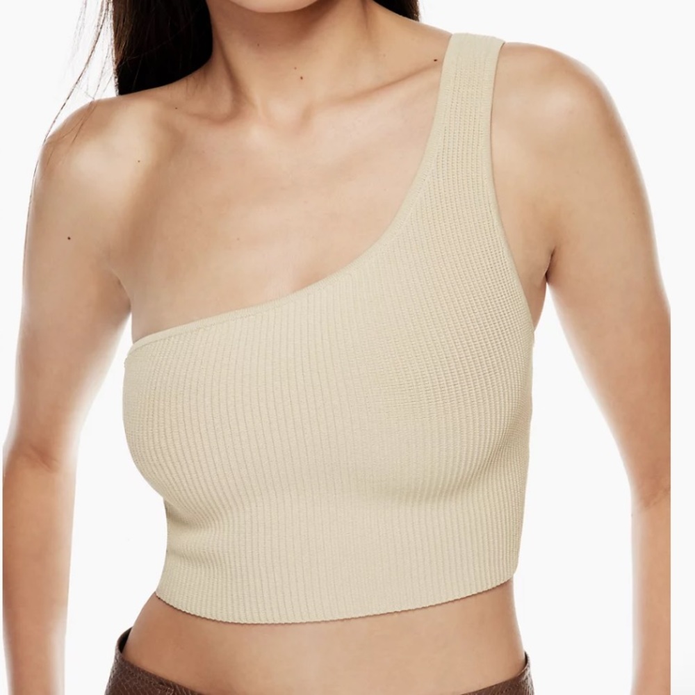 Aritzia one shoulder sculpt knit